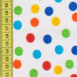 sketch brite random dots bunte punkte in kräftigen Farben auf strahlendem Weiß Patchworkstoff von Timeless Treasures