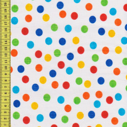 sketch brite random dots bunte punkte in kräftigen Farben auf strahlendem Weiß Patchworkstoff von Timeless Treasures
