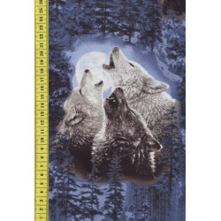 Wölfe heulend Mond im Wald Wolves Timeless treasures von Collin Bogle Patchworkstoff