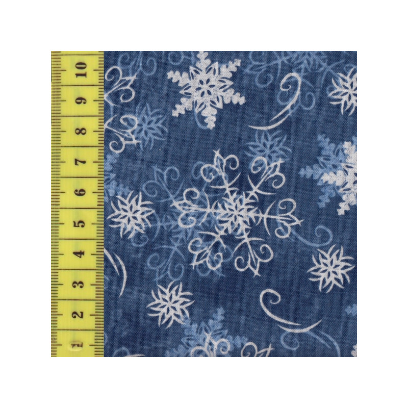 Welcome Winter Eiskristalle in weiß und hellblau auf dunkelblau Jennifer Pough Wilmington Prints Patchworkstoff