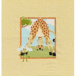 zoe the giraffe world of susybee for hamil textiles patchworkstoff  gelb