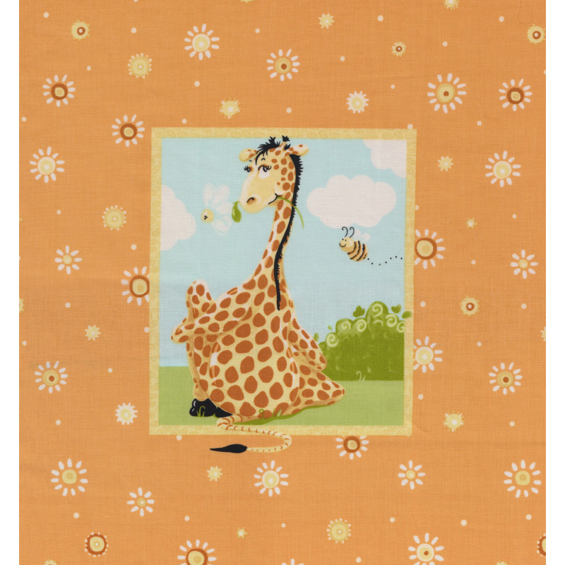 zoe the giraffe world of susybee for hamil textiles patchworkstoff orange