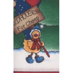 Daisy Kingdom Weihnachtsbordüre mit Elchen von 1998 Rarirät Northwoods Patchworkstoff