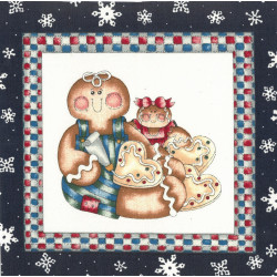 Gingerbread and Penguins Dianna Marcum Marcus Brothers Weihnachten Patchworstoff Panel