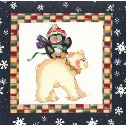 Gingerbread and Penguins Dianna Marcum Marcus Brothers Weihnachten Patchworstoff Panel
