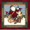 Woodland Santa 3 von Debbie Mumm Patchworkstoff Weihnachten