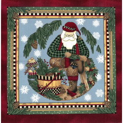 Woodland Santa 4 von Debbie Mumm Patchworkstoff Weihnachten