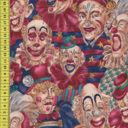 Clown Clowns Circus Zirkus Classic Cotton Patchworkstoff