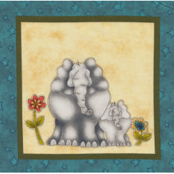 Baby & me Elephant mit Baby Panel Leanne Anderson für Henry Glass Patchworkstoff Kinder