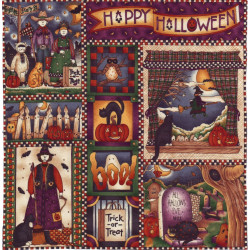 Patchworkstoffe von Debbie Mumm Halloween Panel Boo Haunted House