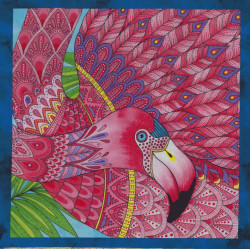 Paradise Falls  Kissen Panel Flamingo bunt Patchworkstoff wilmington prints