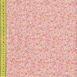 sevenberry calico kleine rote und gelbe blütchen auf creme patchworkstoff miniblümchen minimuster