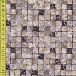 Stof Mosaic Steinpflaster in grau schwarz anthrazit Patchworkstoff