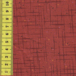 Quilters Basic Dusty gedecktes rot mit Gittermuster Stof Patchworkstoff