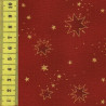 4590-404 Weihnachtsstoff Raphael Stof rote sterne mit gold auf rot Patchworkstoff