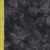 Wildflowers schwarze und anthazitfarbene Blätter auf schwarz by judy und Judel Niemeyer timeless treasures Patchworkstoff